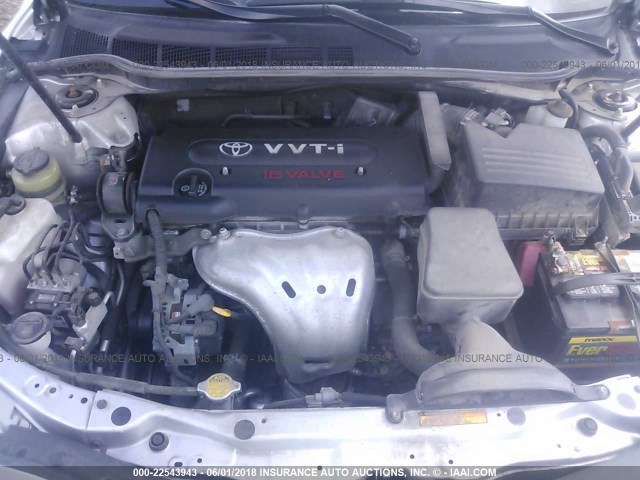 4T1BE46K08U249683 - 2008 TOYOTA CAMRY CE/LE/XLE/SE SILVER photo 10