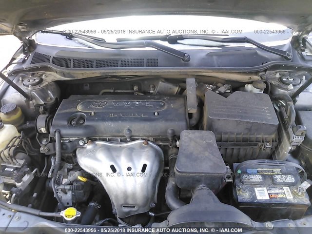 4T1BE46K08U750573 - 2008 TOYOTA CAMRY CE/LE/XLE/SE GRAY photo 10