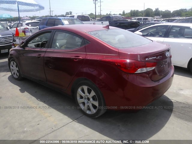 KMHDH4AE0CU245899 - 2012 HYUNDAI ELANTRA GLS/LIMITED RED photo 3