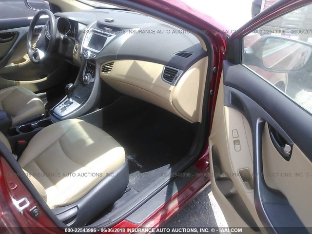 KMHDH4AE0CU245899 - 2012 HYUNDAI ELANTRA GLS/LIMITED RED photo 5