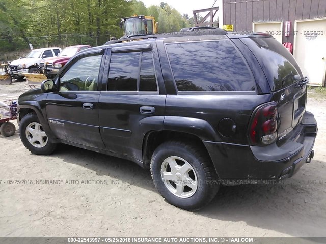 1GNDT13S222439940 - 2002 CHEVROLET TRAILBLAZER  BLACK photo 3