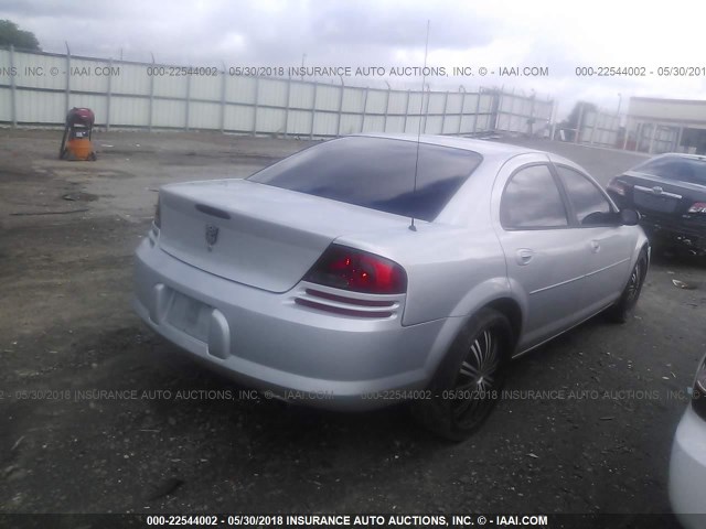 1B3EL46X65N532163 - 2005 DODGE STRATUS SXT SILVER photo 4