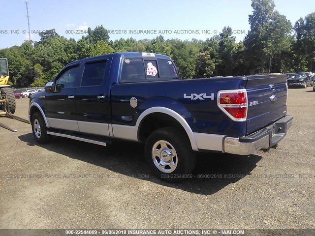 1FTFW1EF7CFA89692 - 2012 FORD F150 SUPERCREW BLUE photo 3