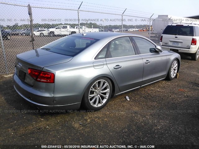 WAUAGAFD2DN012205 - 2013 AUDI A8 QUATTRO GRAY photo 4