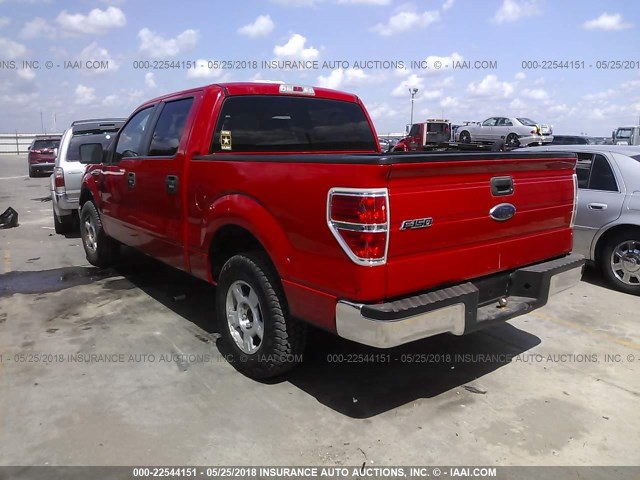 1FTEW1C85AFA20707 - 2010 FORD F150 SUPERCREW RED photo 3