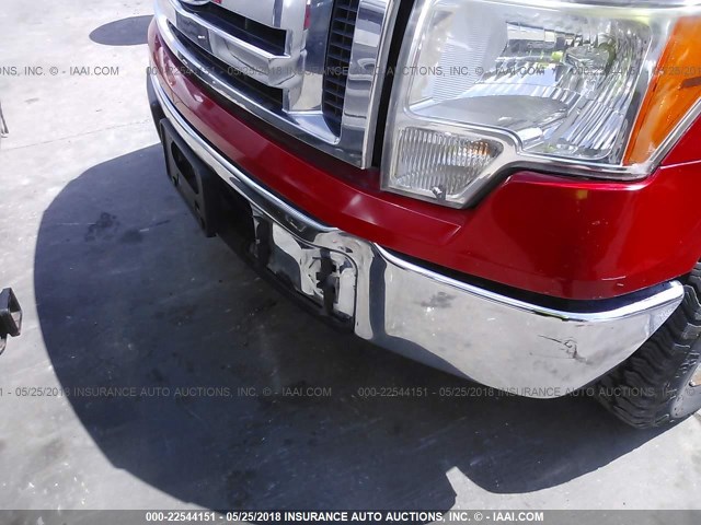 1FTEW1C85AFA20707 - 2010 FORD F150 SUPERCREW RED photo 6