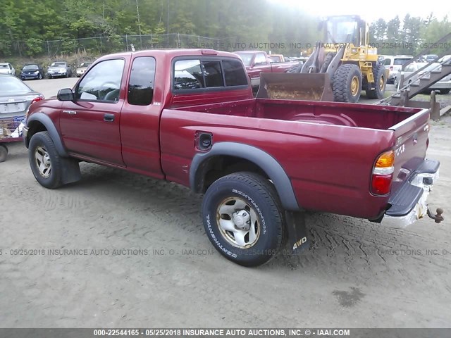 5TEWM72N72Z888930 - 2002 TOYOTA TACOMA XTRACAB RED photo 3