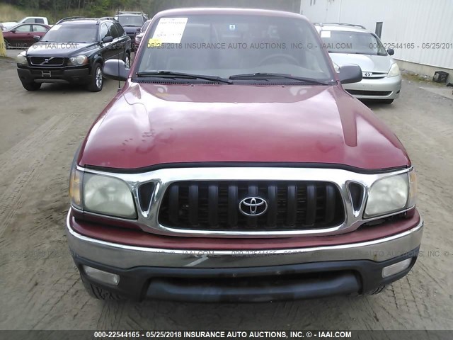 5TEWM72N72Z888930 - 2002 TOYOTA TACOMA XTRACAB RED photo 6