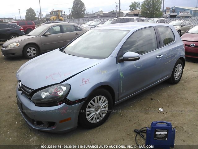 WVWAB7AJ0CW209769 - 2012 VOLKSWAGEN GOLF BLUE photo 2