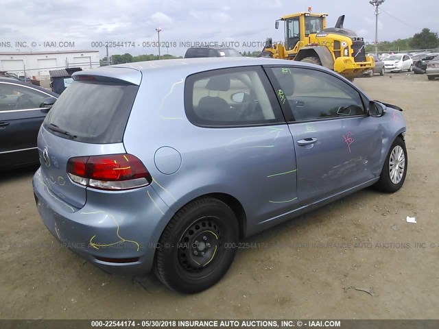 WVWAB7AJ0CW209769 - 2012 VOLKSWAGEN GOLF BLUE photo 4