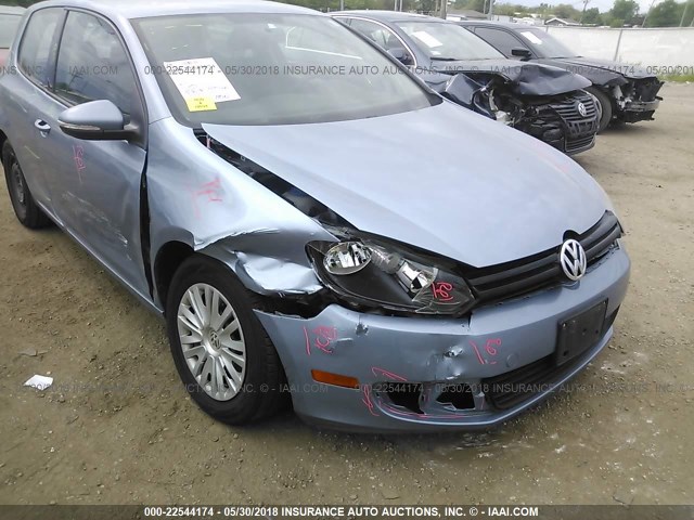 WVWAB7AJ0CW209769 - 2012 VOLKSWAGEN GOLF BLUE photo 6