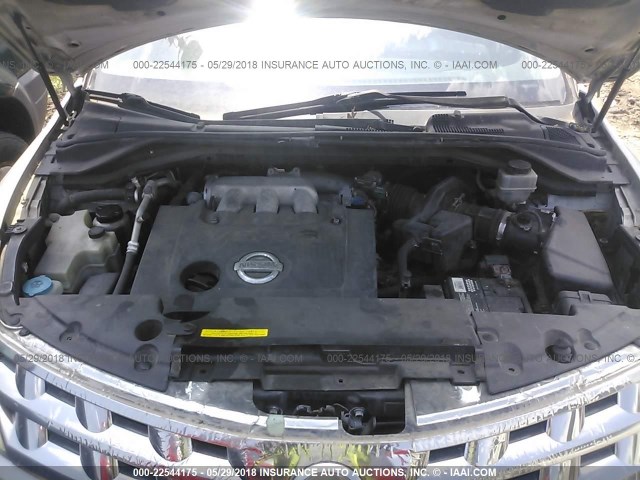 JN8AZ08W03W202197 - 2003 NISSAN MURANO SL/SE SILVER photo 10