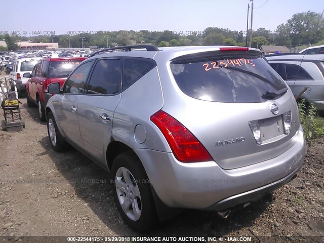 JN8AZ08W03W202197 - 2003 NISSAN MURANO SL/SE SILVER photo 3