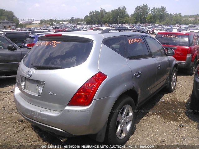 JN8AZ08W03W202197 - 2003 NISSAN MURANO SL/SE SILVER photo 4