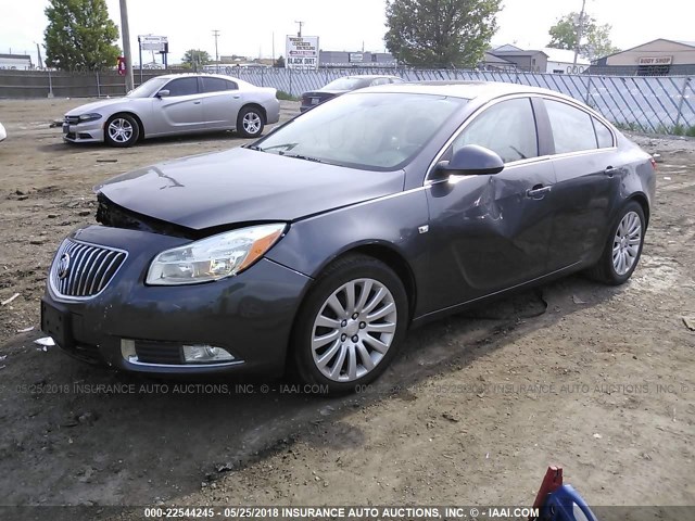 W04GS5EC4B1013964 - 2011 BUICK REGAL CXL GRAY photo 2