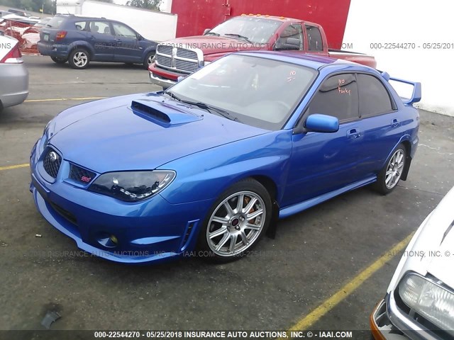 JF1GD766X7L504111 - 2007 SUBARU IMPREZA WRX STI BLUE photo 2