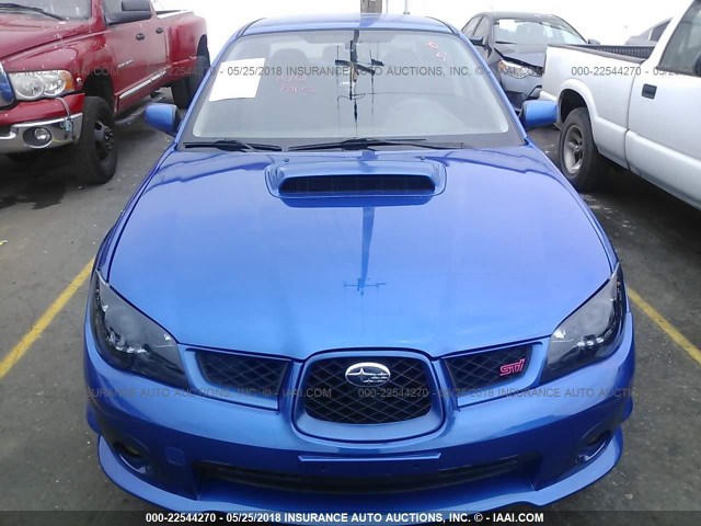 JF1GD766X7L504111 - 2007 SUBARU IMPREZA WRX STI BLUE photo 6