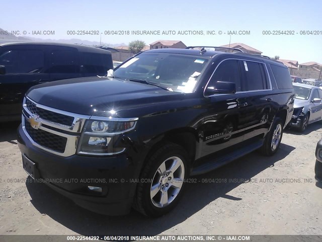 1GNSKJKC4FR178361 - 2015 CHEVROLET SUBURBAN K1500 LT BLACK photo 2