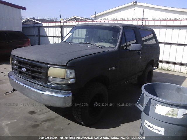 1FMEU15N0SLB50983 - 1995 FORD BRONCO U100 BLACK photo 2