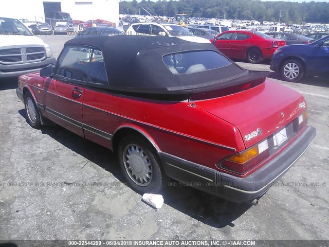 YS3AK75E7N7008843 - 1992 SAAB 900 S RED photo 3