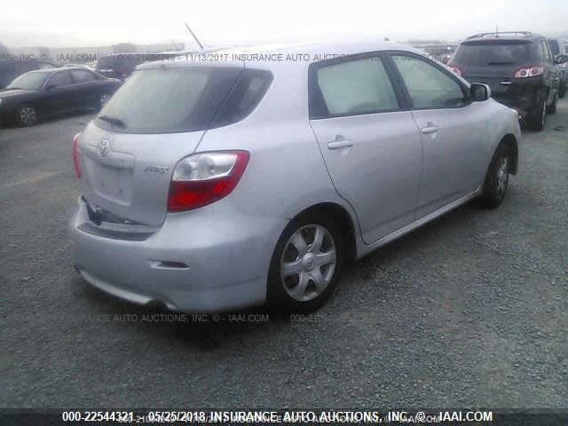 2T1KU40E89C144480 - 2009 TOYOTA COROLLA MATRIX  SILVER photo 4