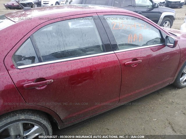 3FAHP0KC9AR372210 - 2010 FORD FUSION SPORT RED photo 6