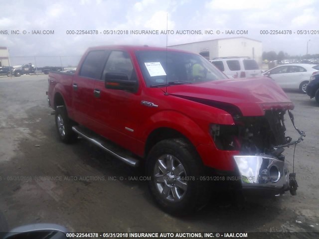 1FTFW1ET7DFB14971 - 2013 FORD F150 SUPERCREW RED photo 1