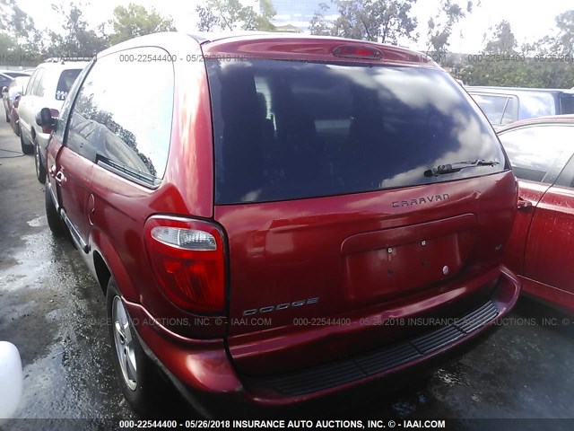 1D4GP45RX7B100259 - 2007 DODGE CARAVAN SXT RED photo 3