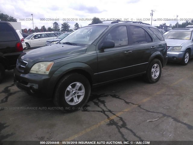 KNDJC733655363407 - 2005 KIA SORENTO EX/LX GREEN photo 2