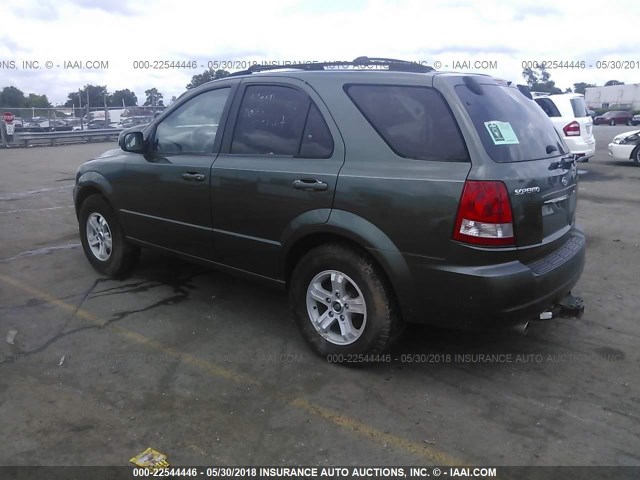 KNDJC733655363407 - 2005 KIA SORENTO EX/LX GREEN photo 3