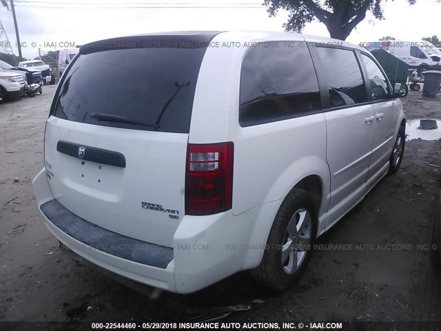 1D8HN44E49B501607 - 2009 DODGE GRAND CARAVAN SE WHITE photo 4