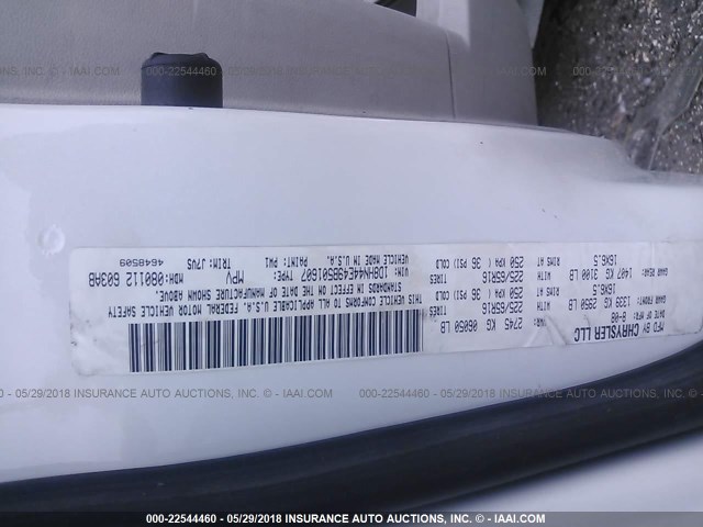 1D8HN44E49B501607 - 2009 DODGE GRAND CARAVAN SE WHITE photo 9