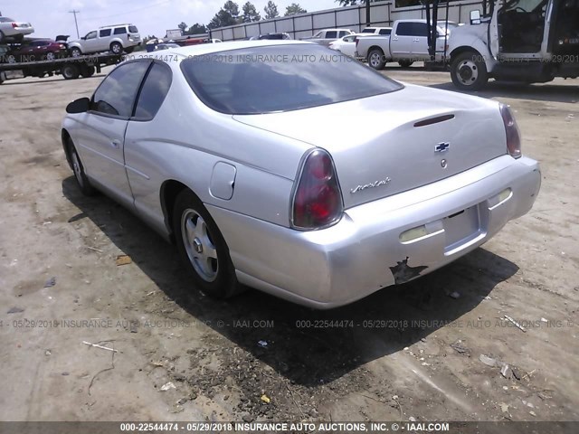 2G1WW12E449429833 - 2004 CHEVROLET MONTE CARLO LS SILVER photo 3