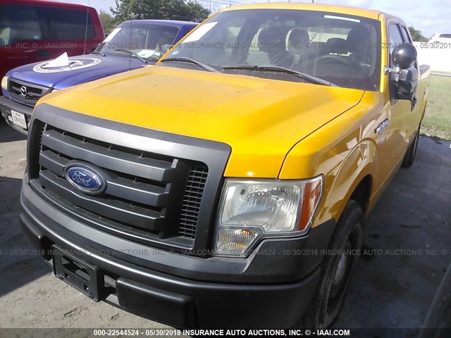 1FTFX1CF2BKE11080 - 2011 FORD F150 SUPER CAB YELLOW photo 2