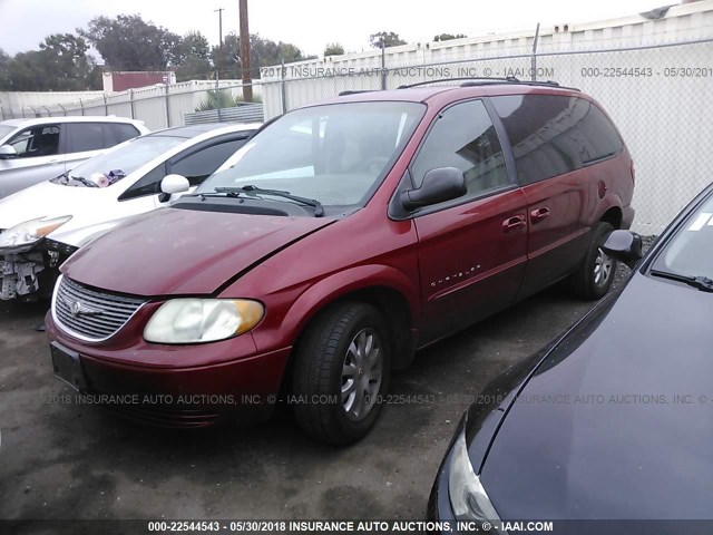2C4GP74L41R295943 - 2001 CHRYSLER TOWN & COUNTRY EX RED photo 2