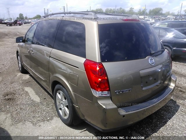 5N1BV28U74N325942 - 2004 NISSAN QUEST S/SE/SL GOLD photo 3