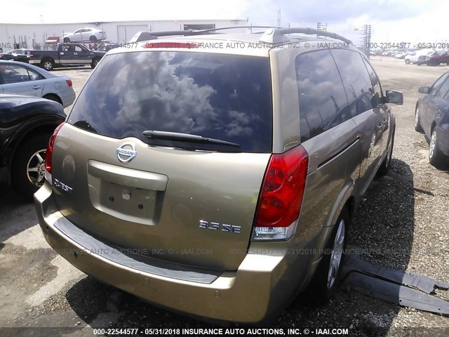 5N1BV28U74N325942 - 2004 NISSAN QUEST S/SE/SL GOLD photo 4