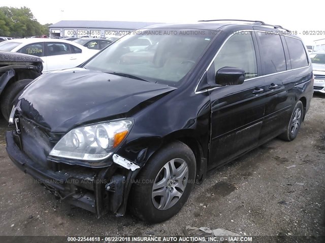 5FNRL38636B453788 - 2006 HONDA ODYSSEY EXL BLACK photo 2