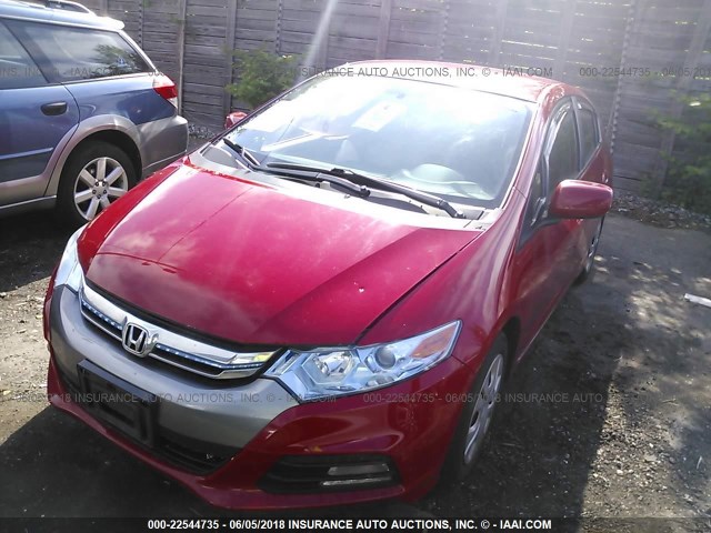 JHMZE2H35DS003939 - 2013 HONDA INSIGHT RED photo 2