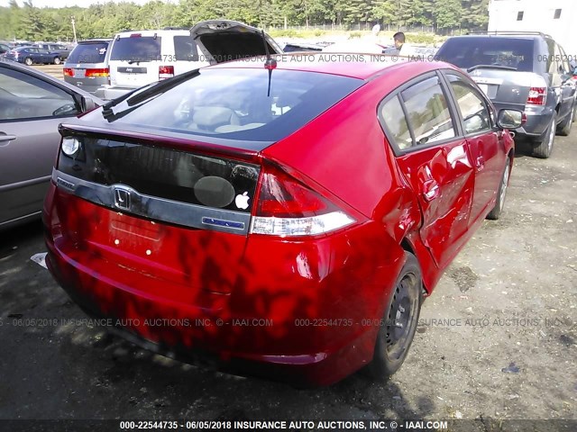 JHMZE2H35DS003939 - 2013 HONDA INSIGHT RED photo 4