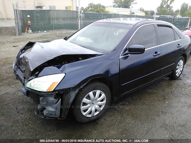 3HGCM56313G703768 - 2003 HONDA ACCORD LX BLUE photo 2