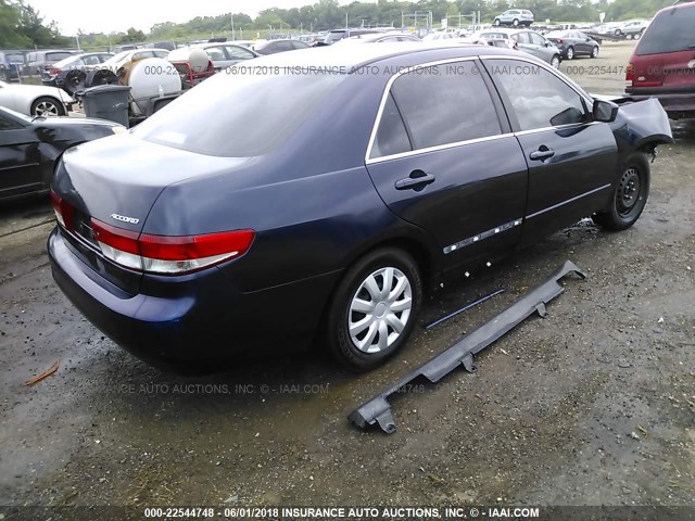 3HGCM56313G703768 - 2003 HONDA ACCORD LX BLUE photo 4