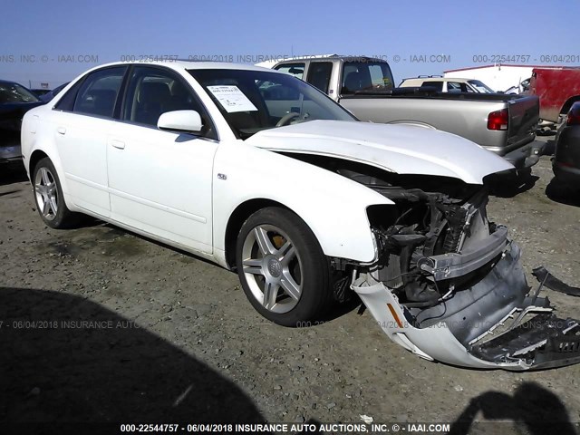 WAUAF78E57A265445 - 2007 AUDI A4 2/TURBO WHITE photo 1