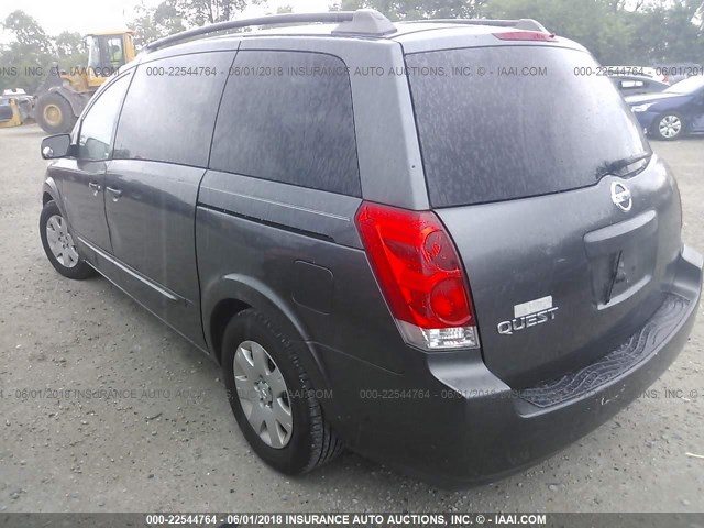 5N1BV28U95N121807 - 2005 NISSAN QUEST S/SE/SL GRAY photo 3