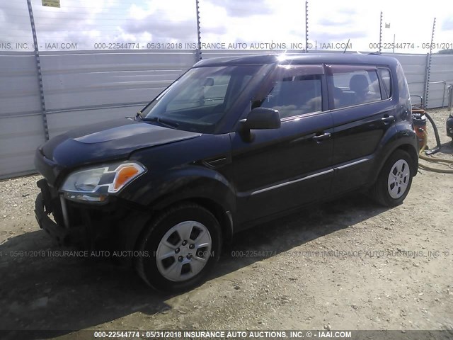 KNDJT2A19B7306395 - 2011 KIA SOUL BLACK photo 2