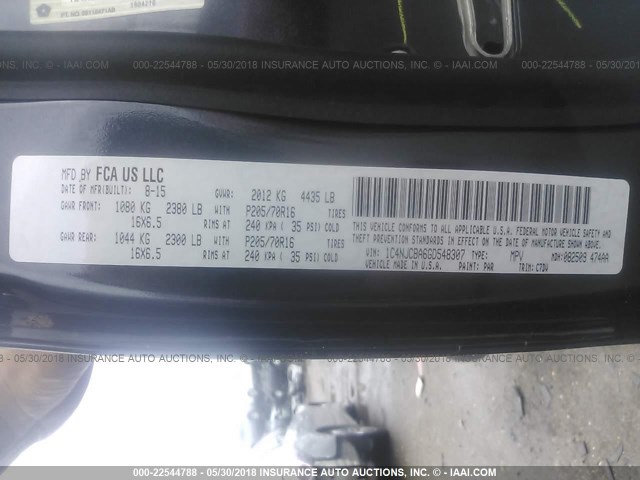 1C4NJCBA6GD548307 - 2016 JEEP COMPASS SPORT BLACK photo 9