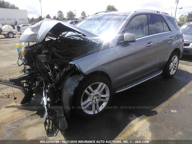 4JGDA5HB1FA617844 - 2015 MERCEDES-BENZ ML 350 4MATIC GRAY photo 2