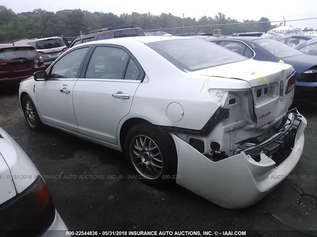 3LNHL2GC8AR755335 - 2010 LINCOLN MKZ WHITE photo 3