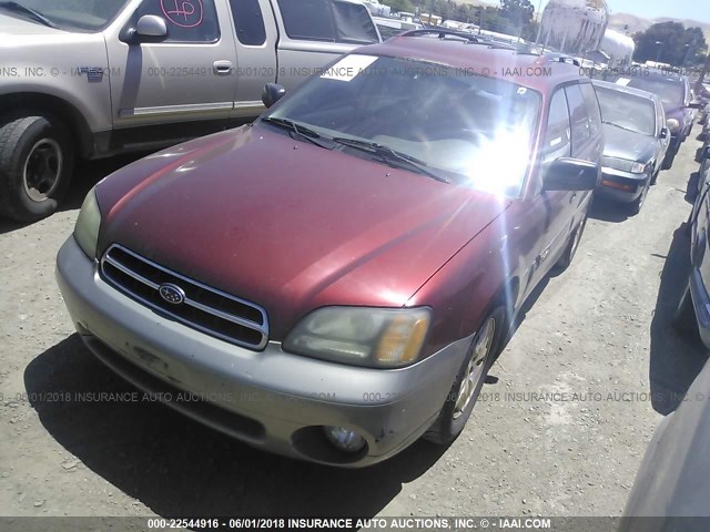 4S3BH665226622610 - 2002 SUBARU LEGACY OUTBACK RED photo 2