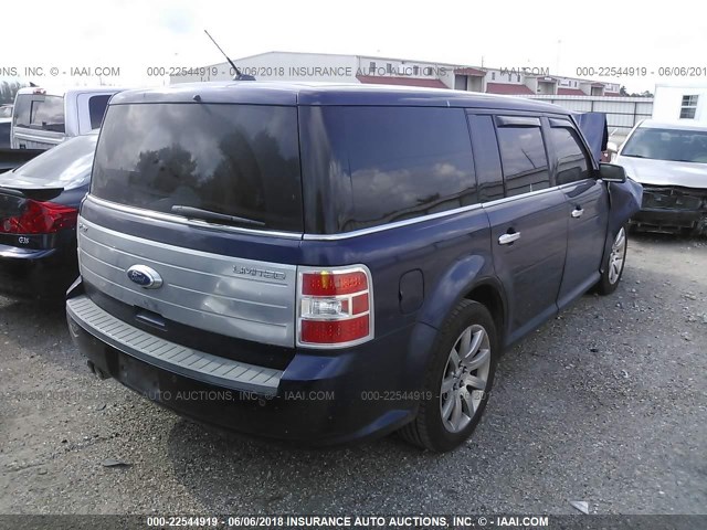 2FMGK5DCXBBD22667 - 2011 FORD FLEX LIMITED BLUE photo 4